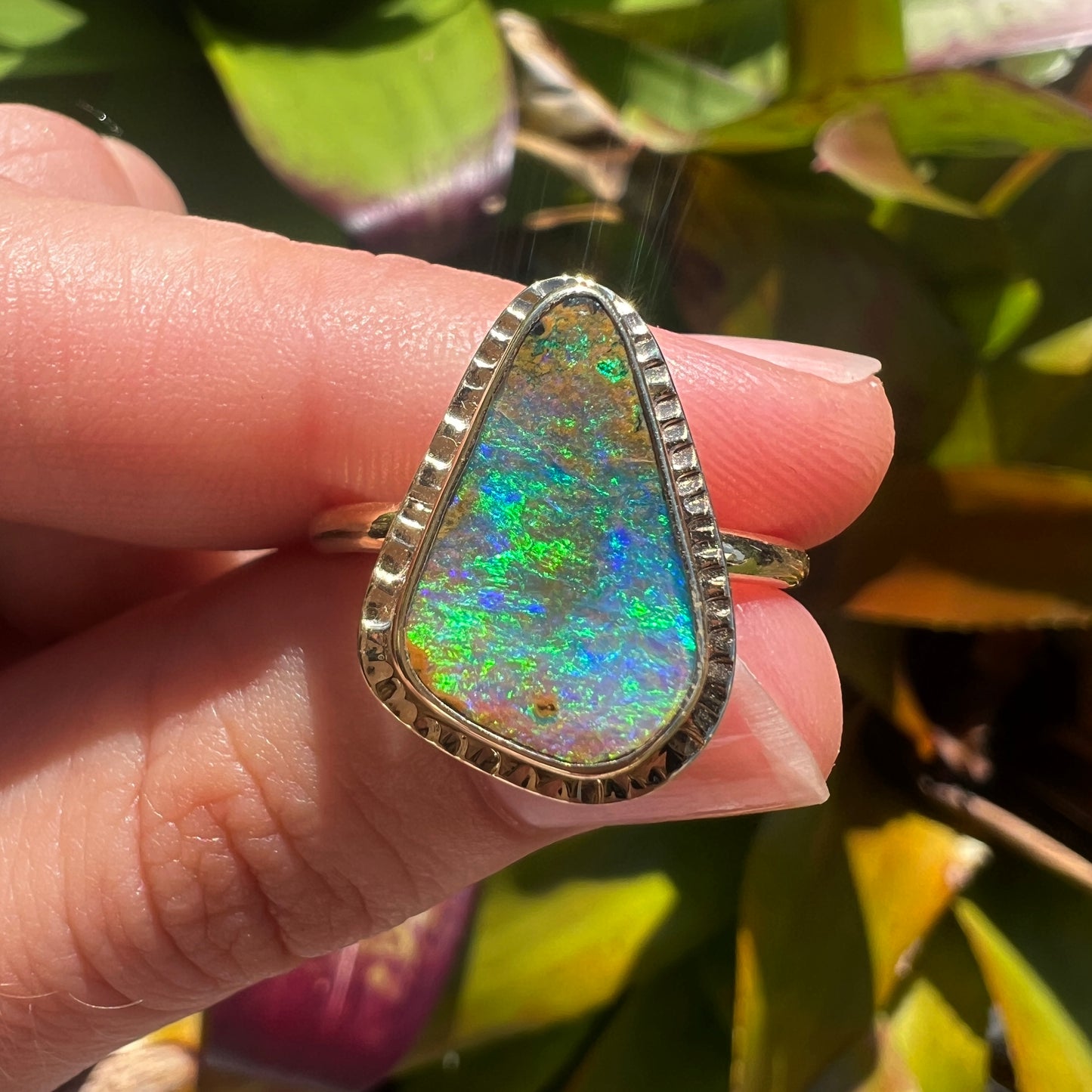 Atoll Boulder Opal 14K Gold Ring 25550