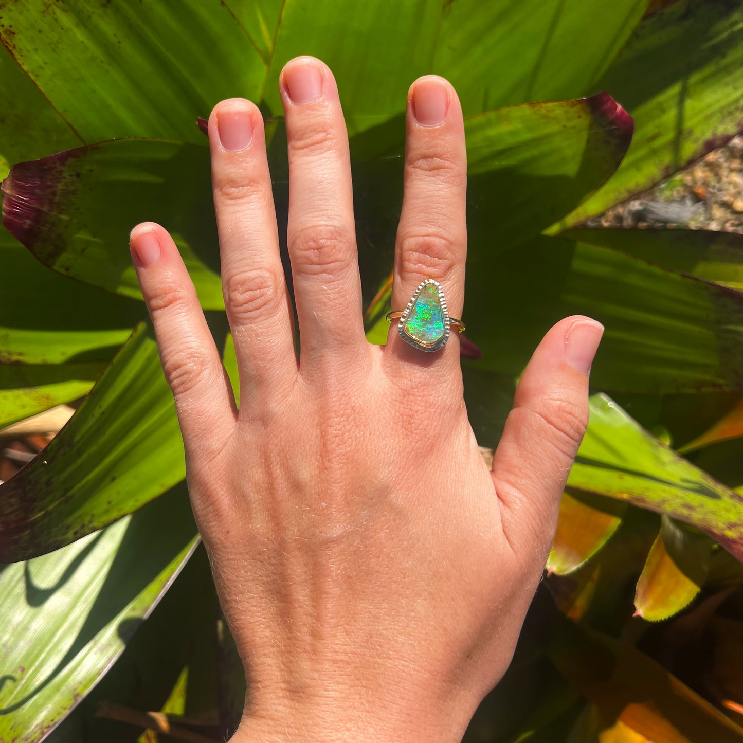 Atoll Boulder Opal 14K Gold Ring 25550
