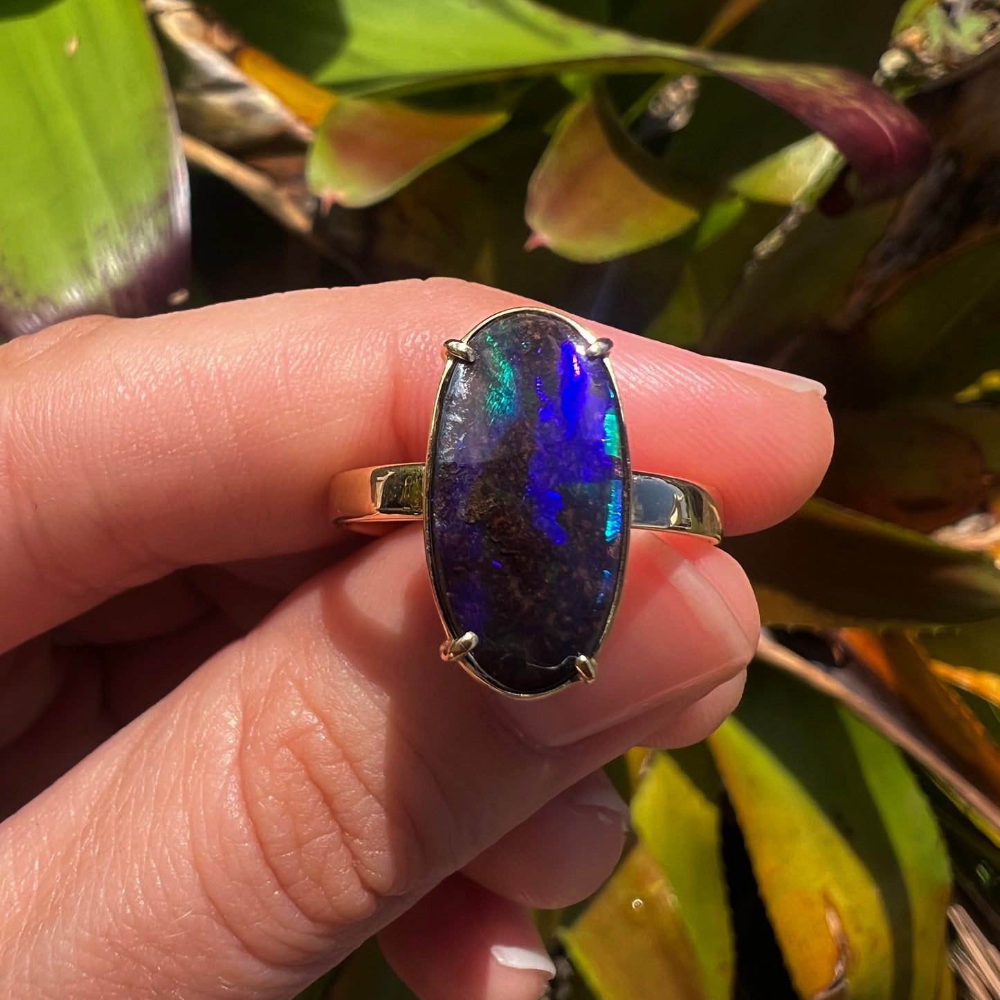 Atoll Boulder Opal 14K Gold Ring 22315
