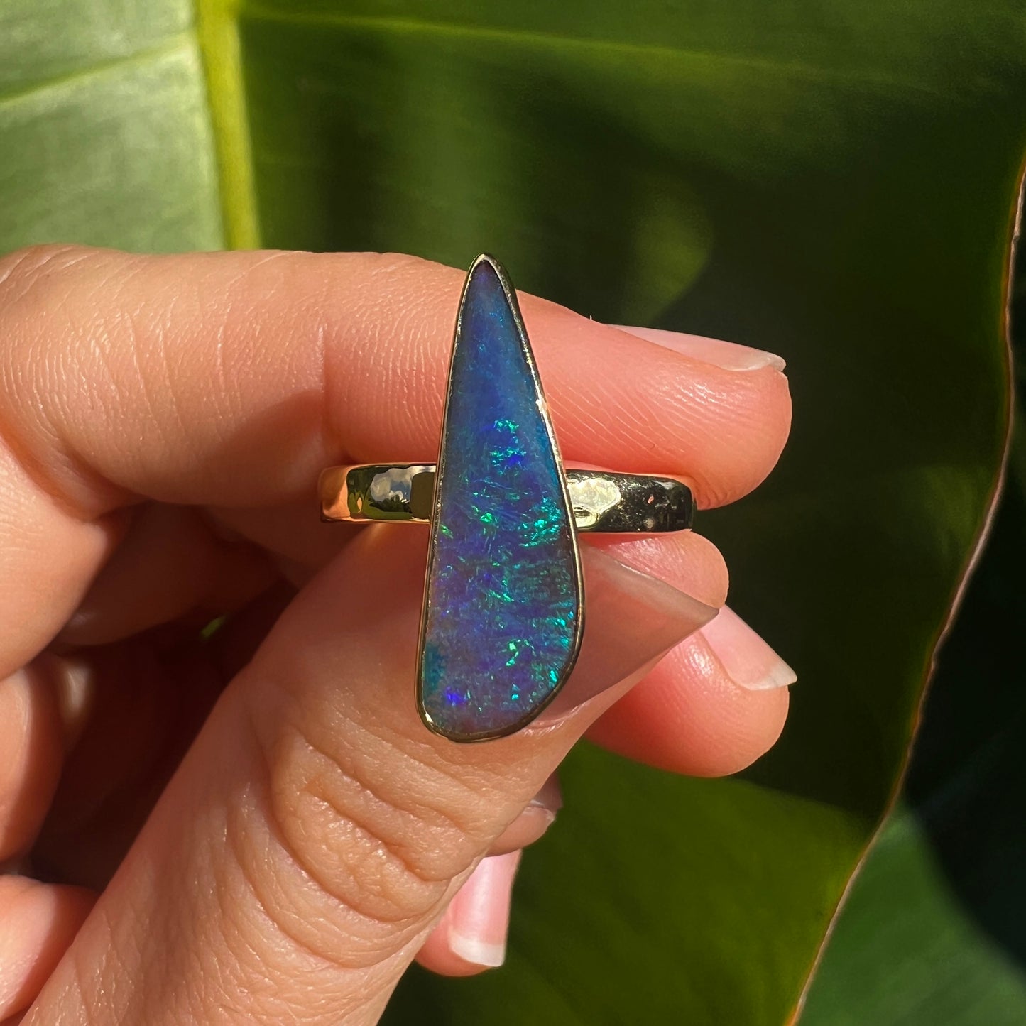 Atoll Boulder Opal 14K Gold Ring 21292