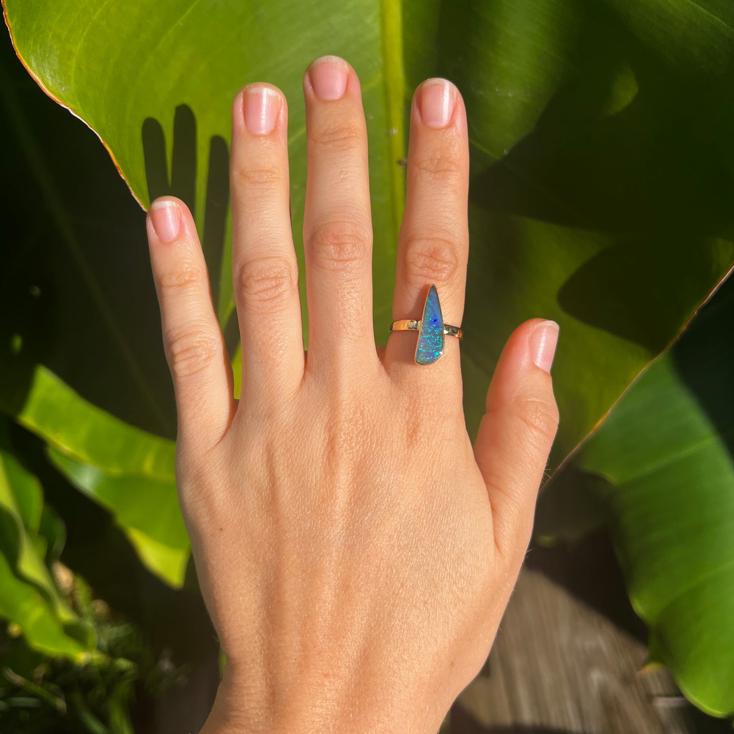 Atoll Boulder Opal 14K Gold Ring 21292