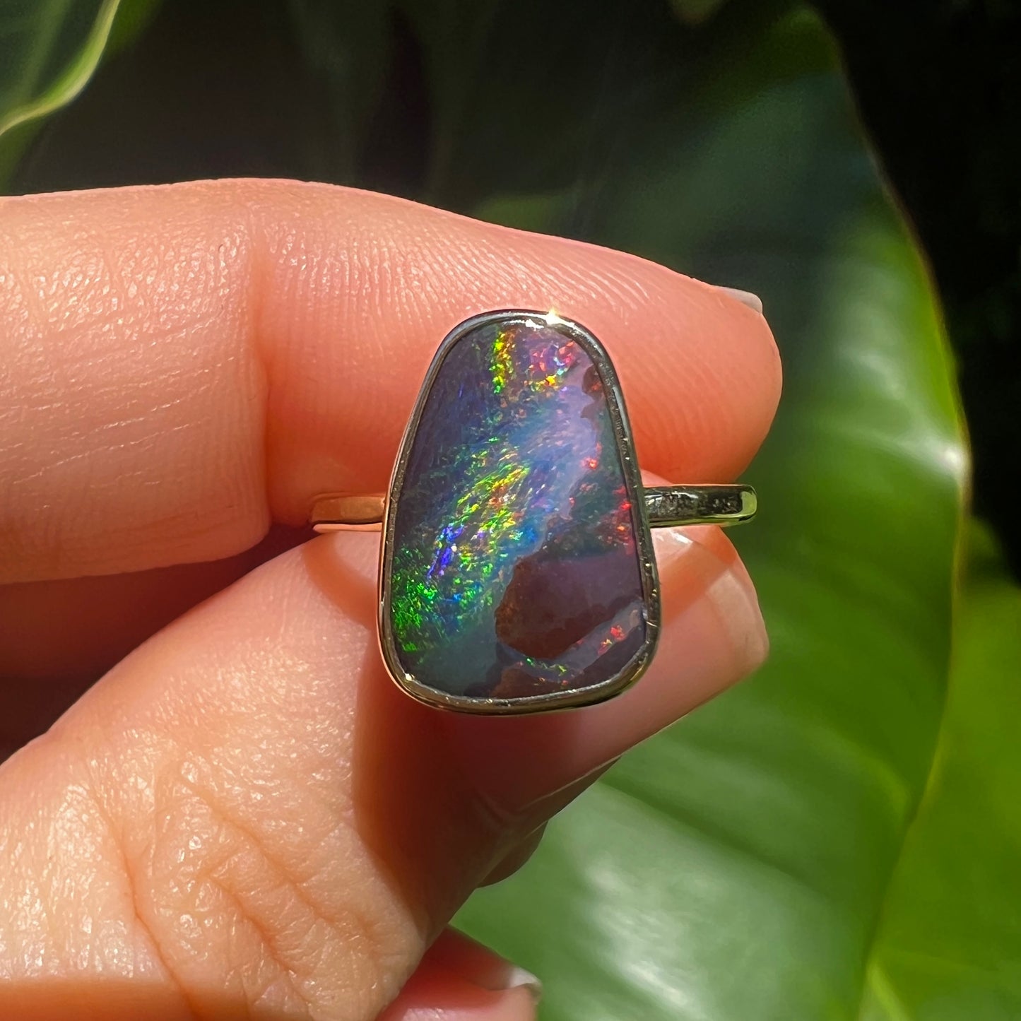 Atoll Boulder Opal 14K Gold Ring 27238