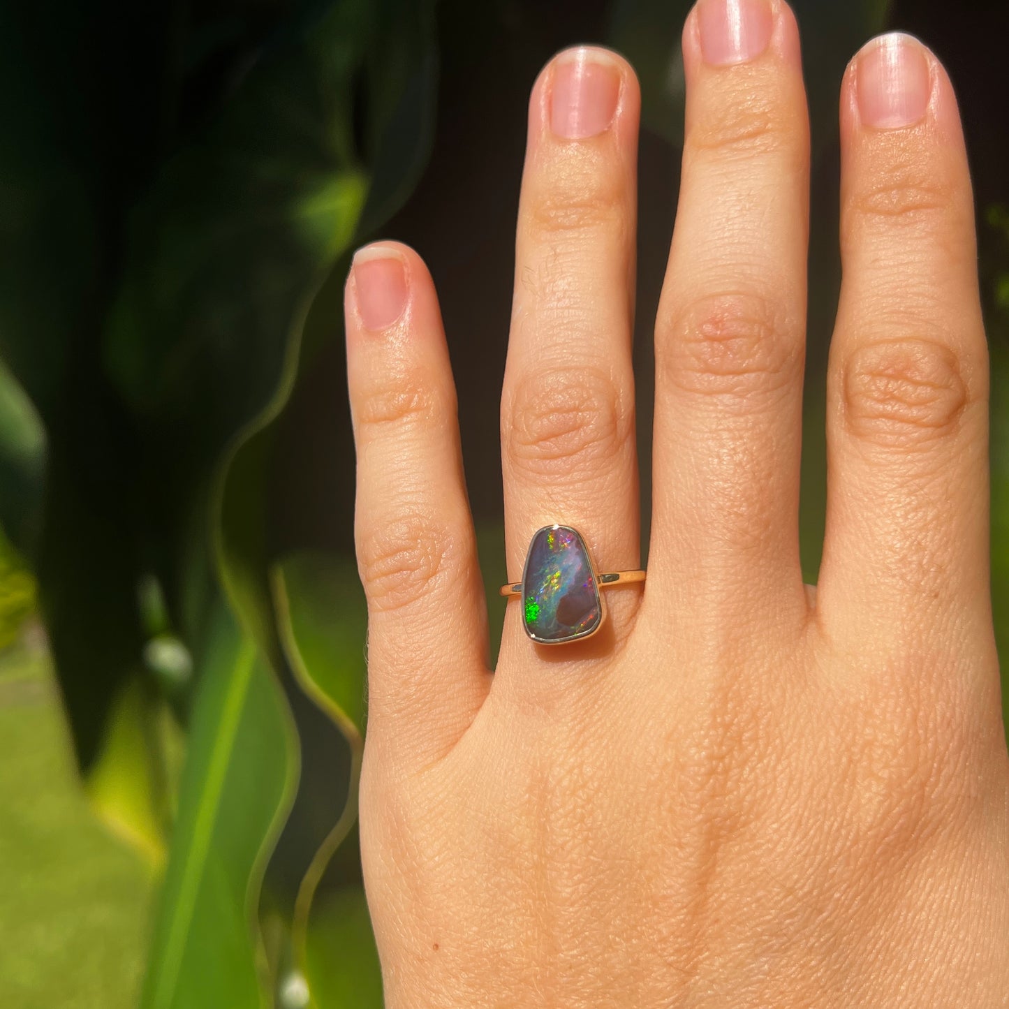 Atoll Boulder Opal 14K Gold Ring 27238