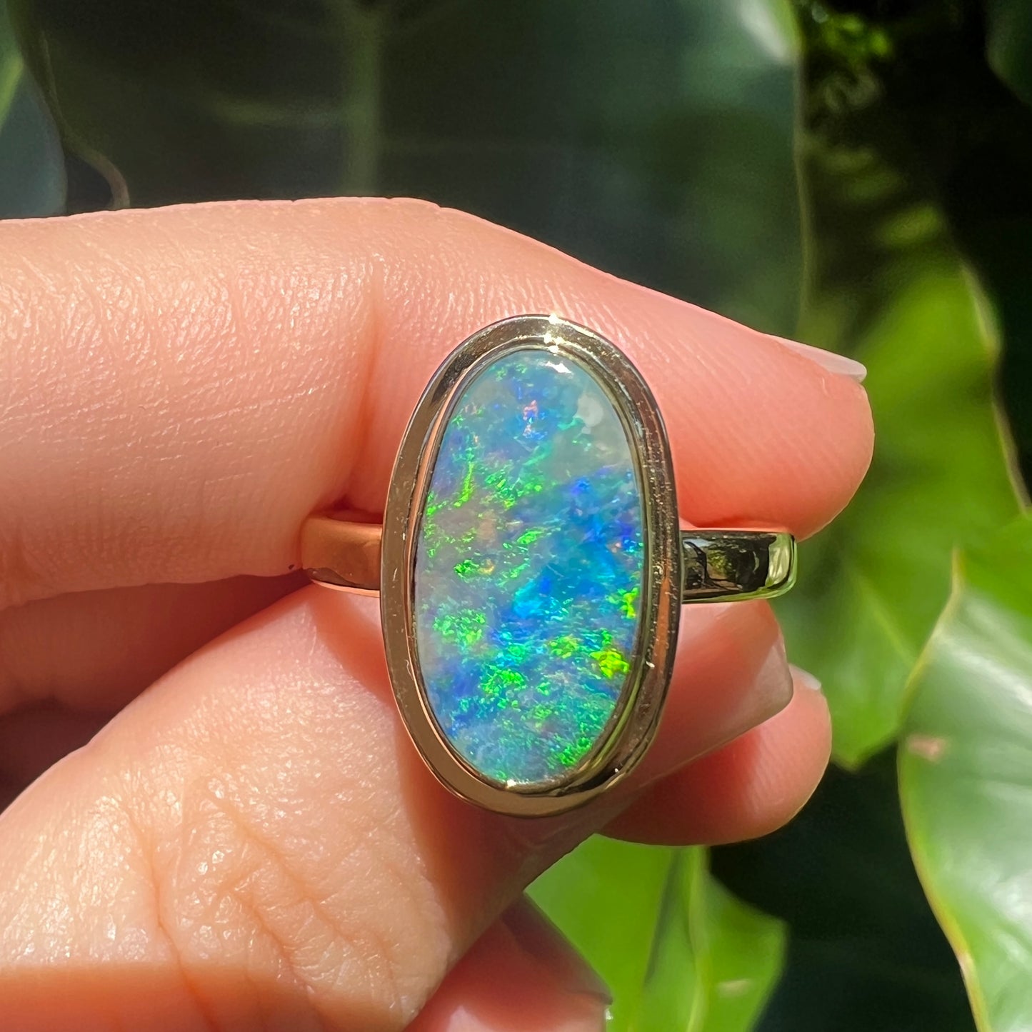 Atoll Boulder Opal 14K Gold Ring 22609