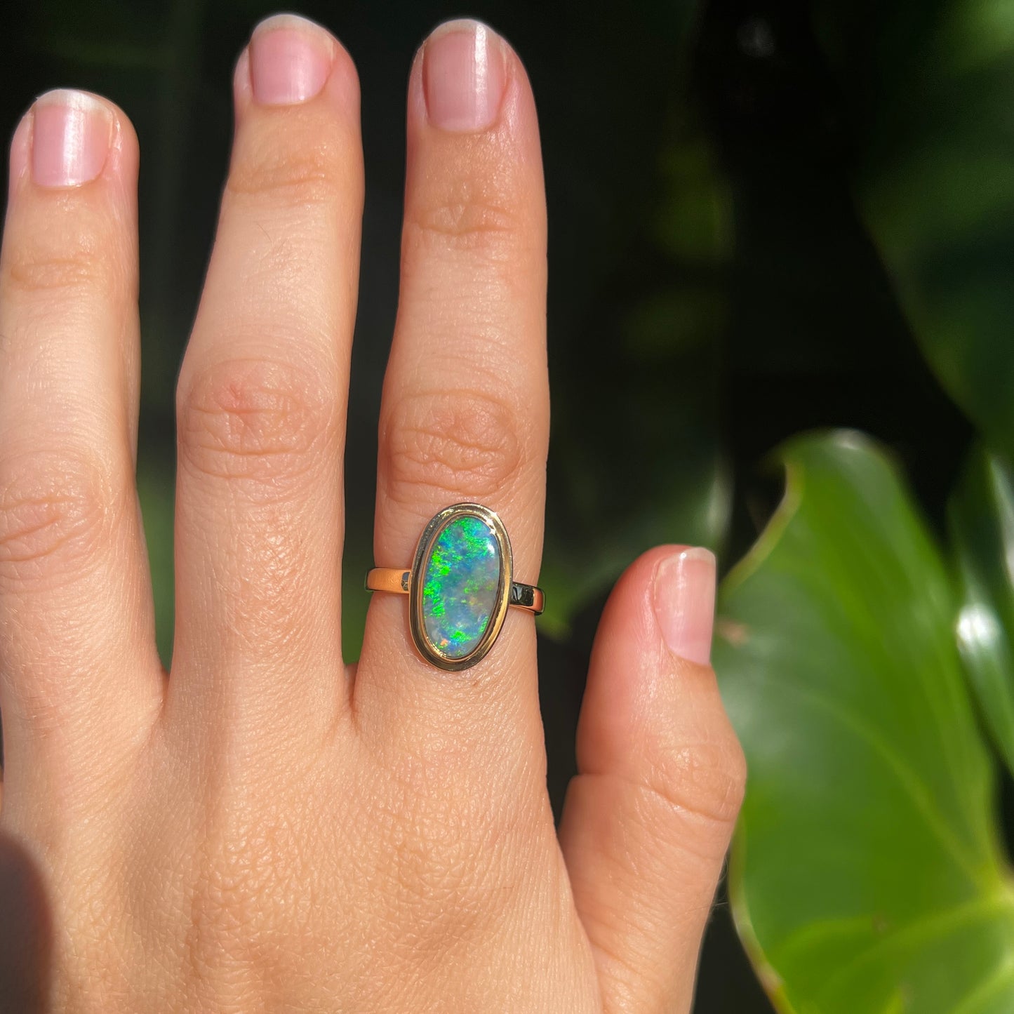 Atoll Boulder Opal 14K Gold Ring 22609