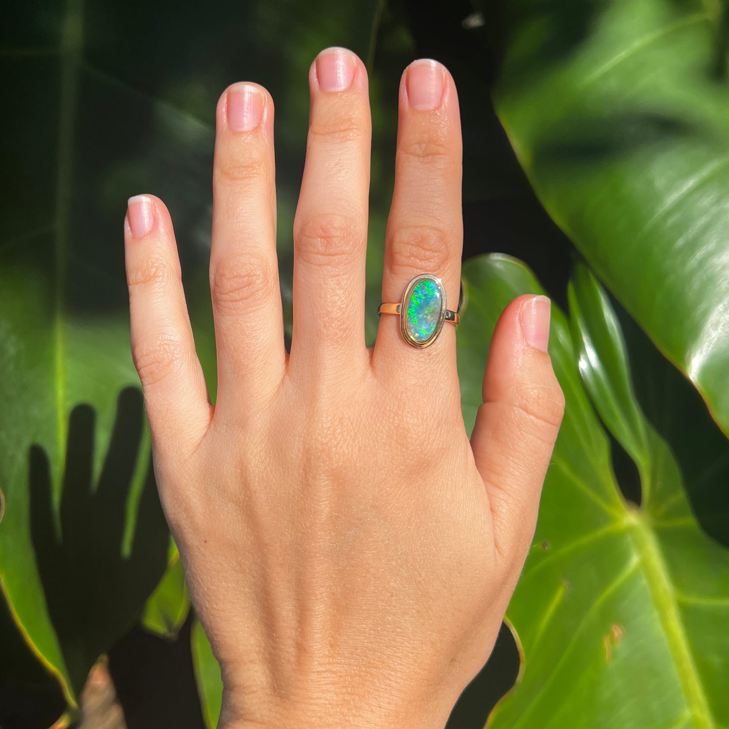Atoll Boulder Opal 14K Gold Ring 22609