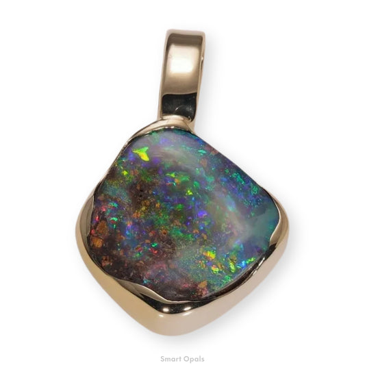 Atoll Boulder Opal 14K Gold Pendant 29151