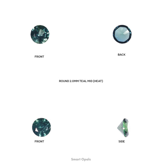 Australian Sapphire 2mm Round - Teal