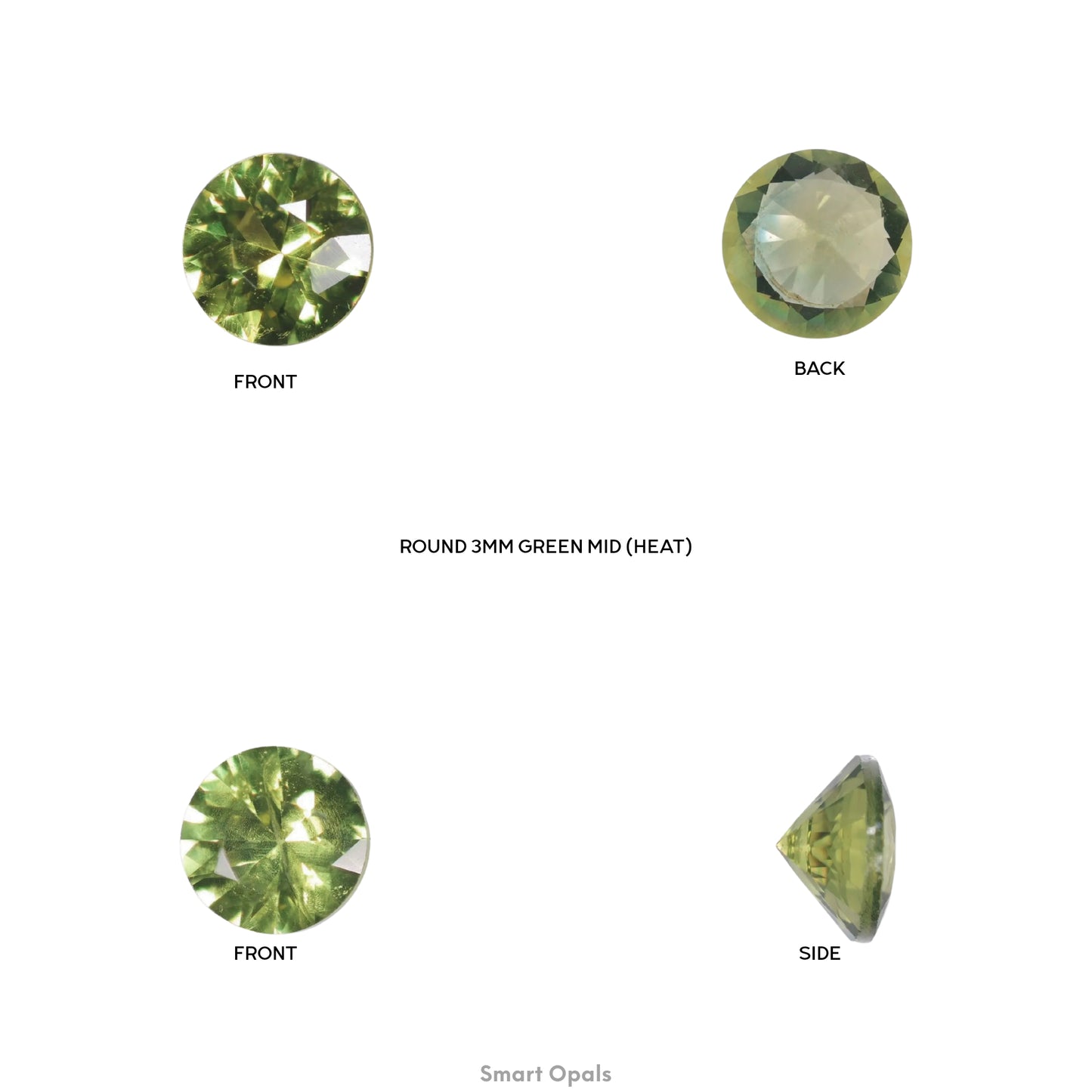 Australian Sapphire 3mm Round - Mid Green