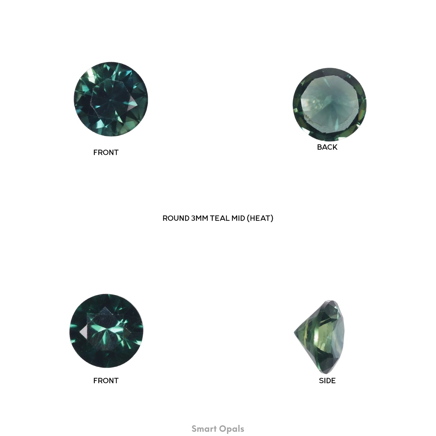 Australian Sapphire 3mm Round - Teal