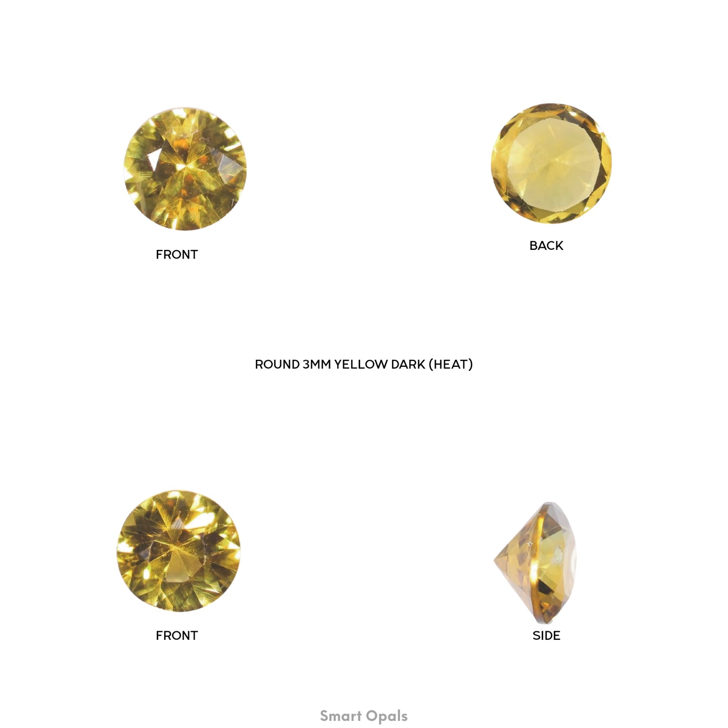 Australian Sapphire 3mm Round - Dark Yellow