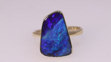 Load and play video in Gallery viewer, Atoll Boulder Opal 14K Gold Ring 25552
