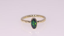 Load and play video in Gallery viewer, Atoll Lightning Ridge Opal 14K Gold Ring 27245
