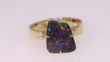 Load and play video in Gallery viewer, Atoll Boulder Opal 18K Gold Ring 21048
